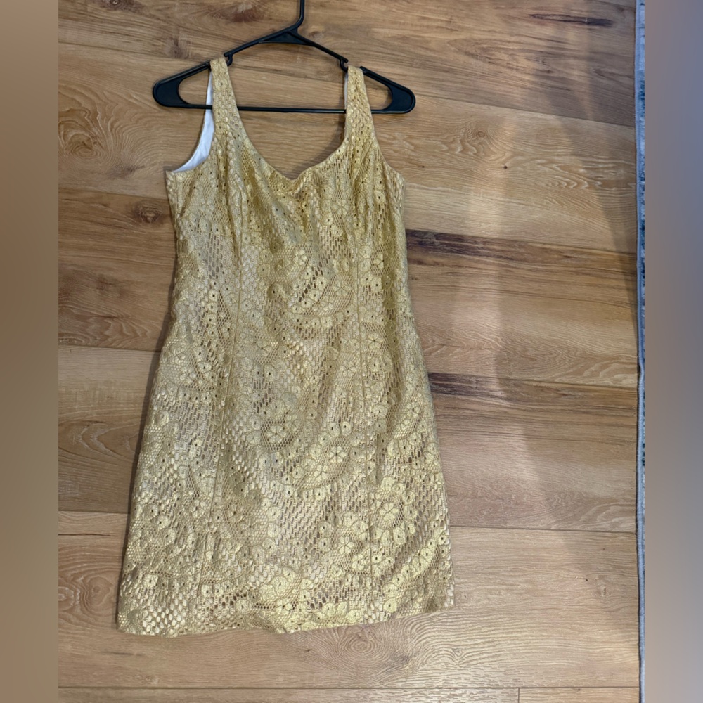 Lilly Pulitzer Gold Lace Mini Dress